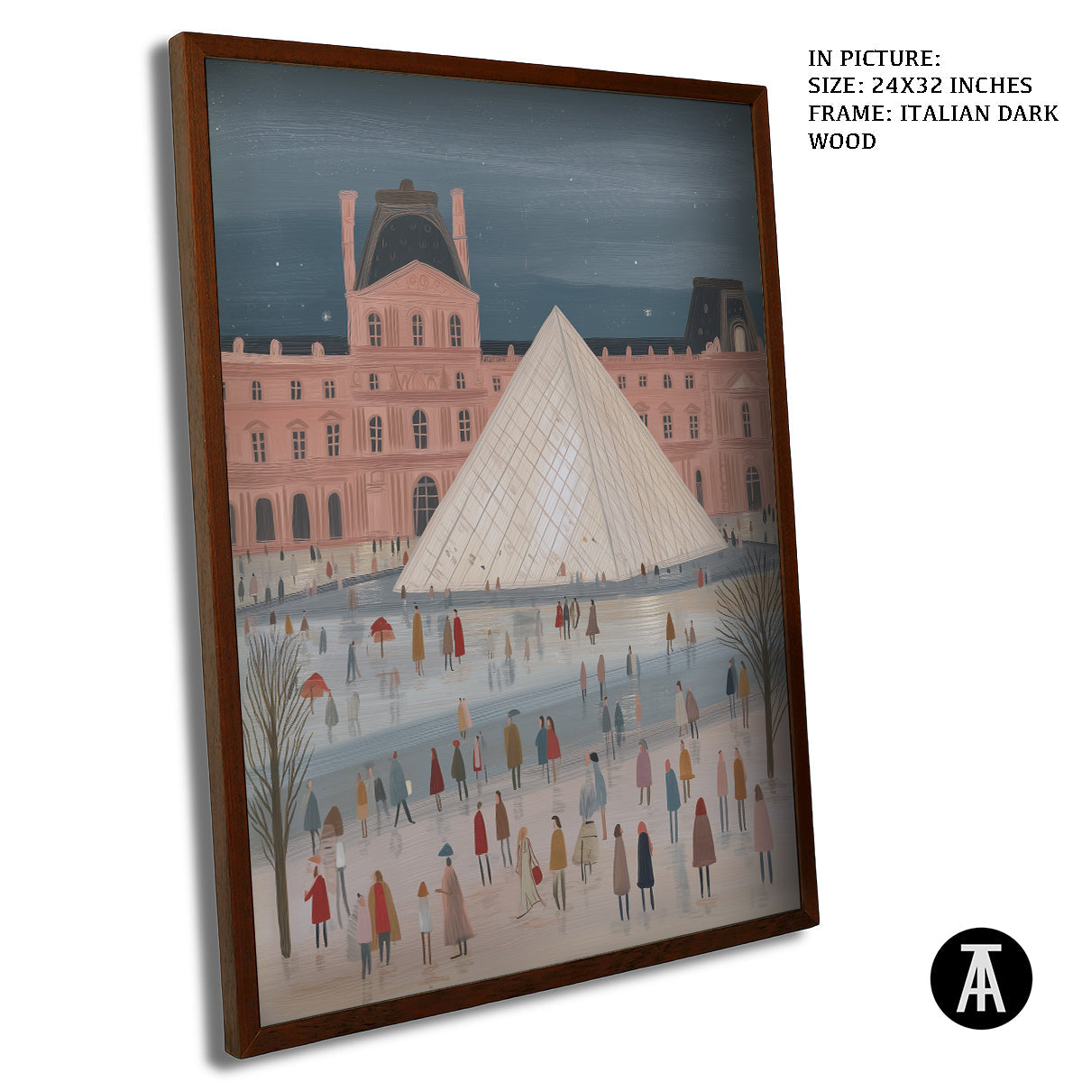 Artwork in Dark Wood Frame