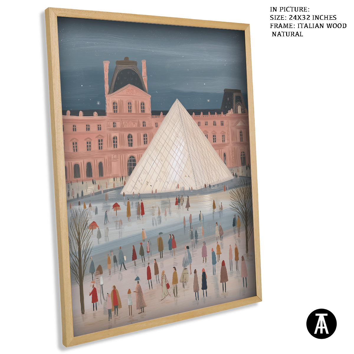 Artwork in Natural Wood Frame