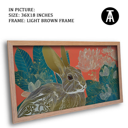 Artwork in Light Brown Frame