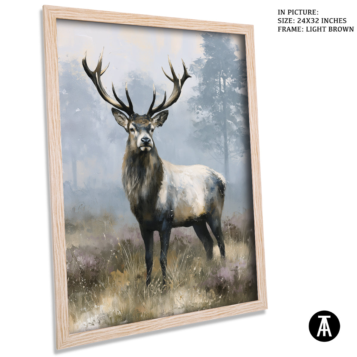 Artwork in Light Brown Frame