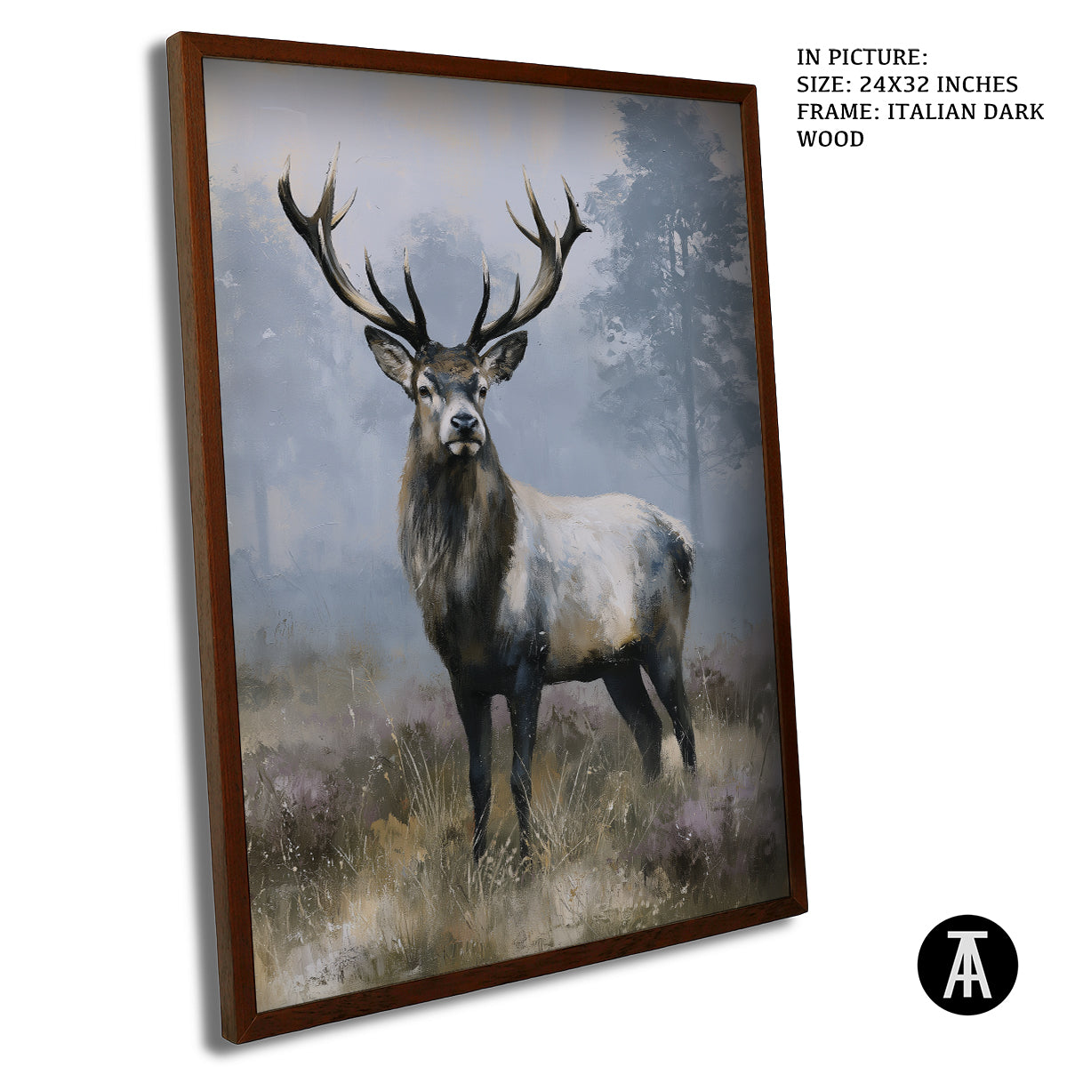 Artwork in Dark Wood Frame