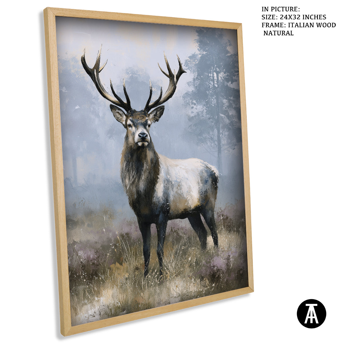 Artwork in Natural Wood Frame