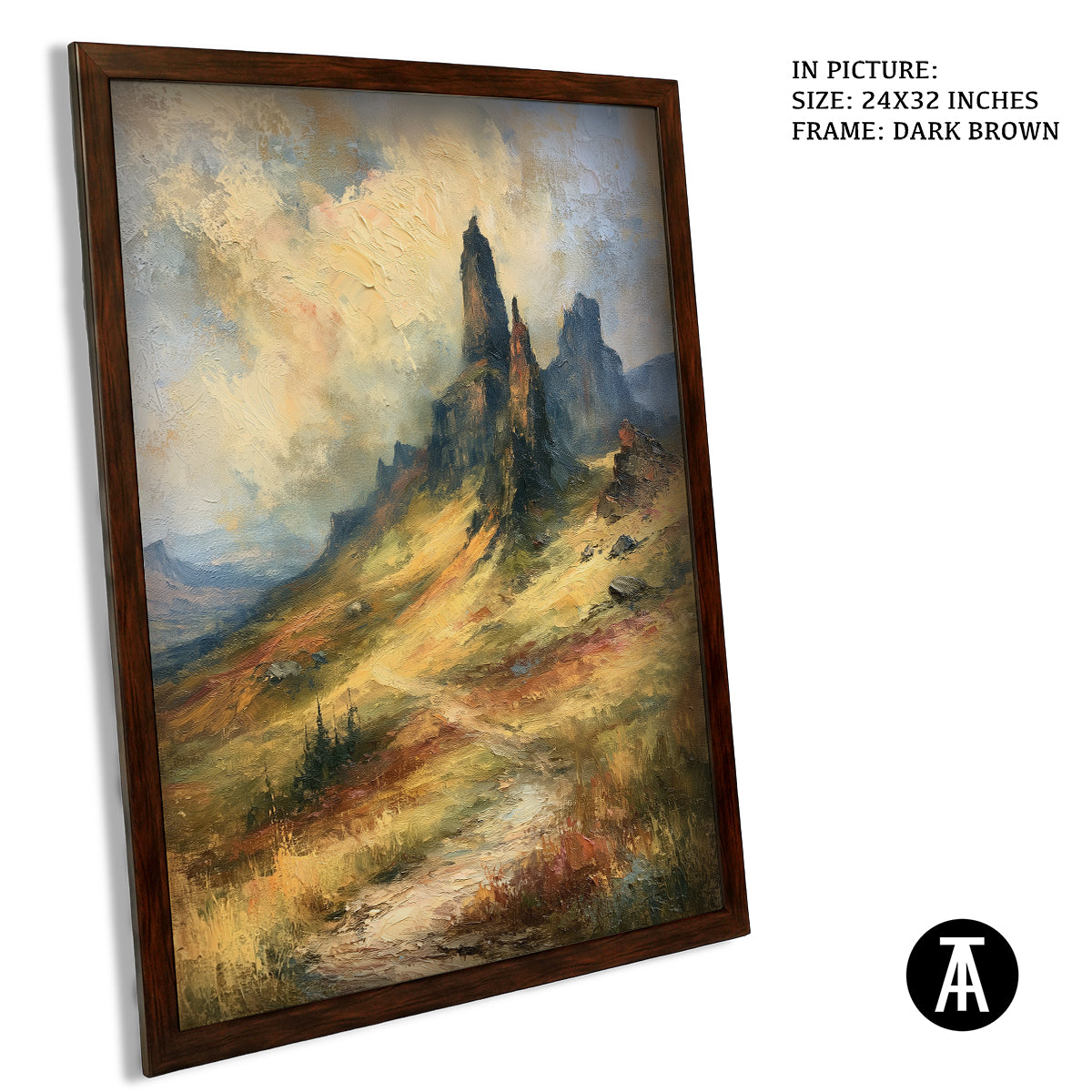 Artwork in Dark Brown Frame