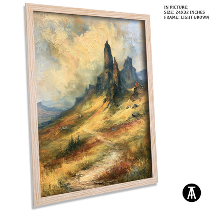Artwork in Light Brown Frame
