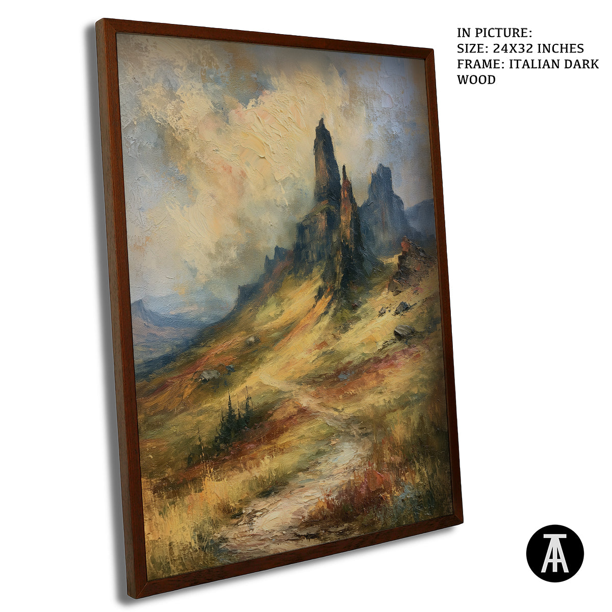 Artwork in Dark Wood Frame