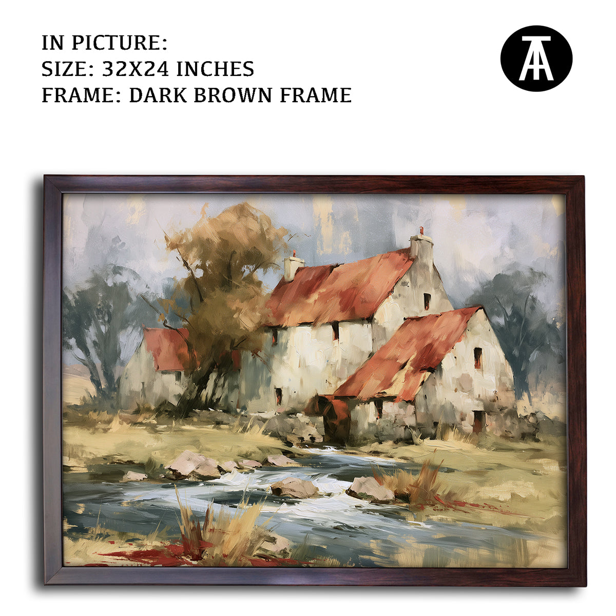 Artwork in Dark Brown Frame