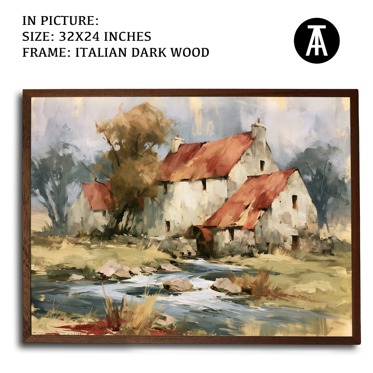 Artwork in Dark Wood Frame