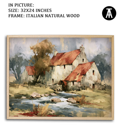 Artwork in Natural Wood Frame