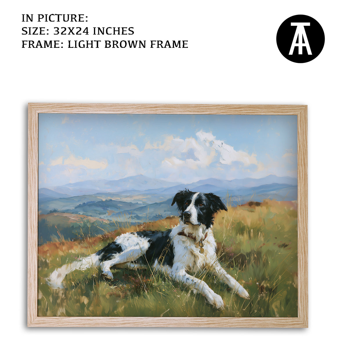 Artwork in Light Brown Frame