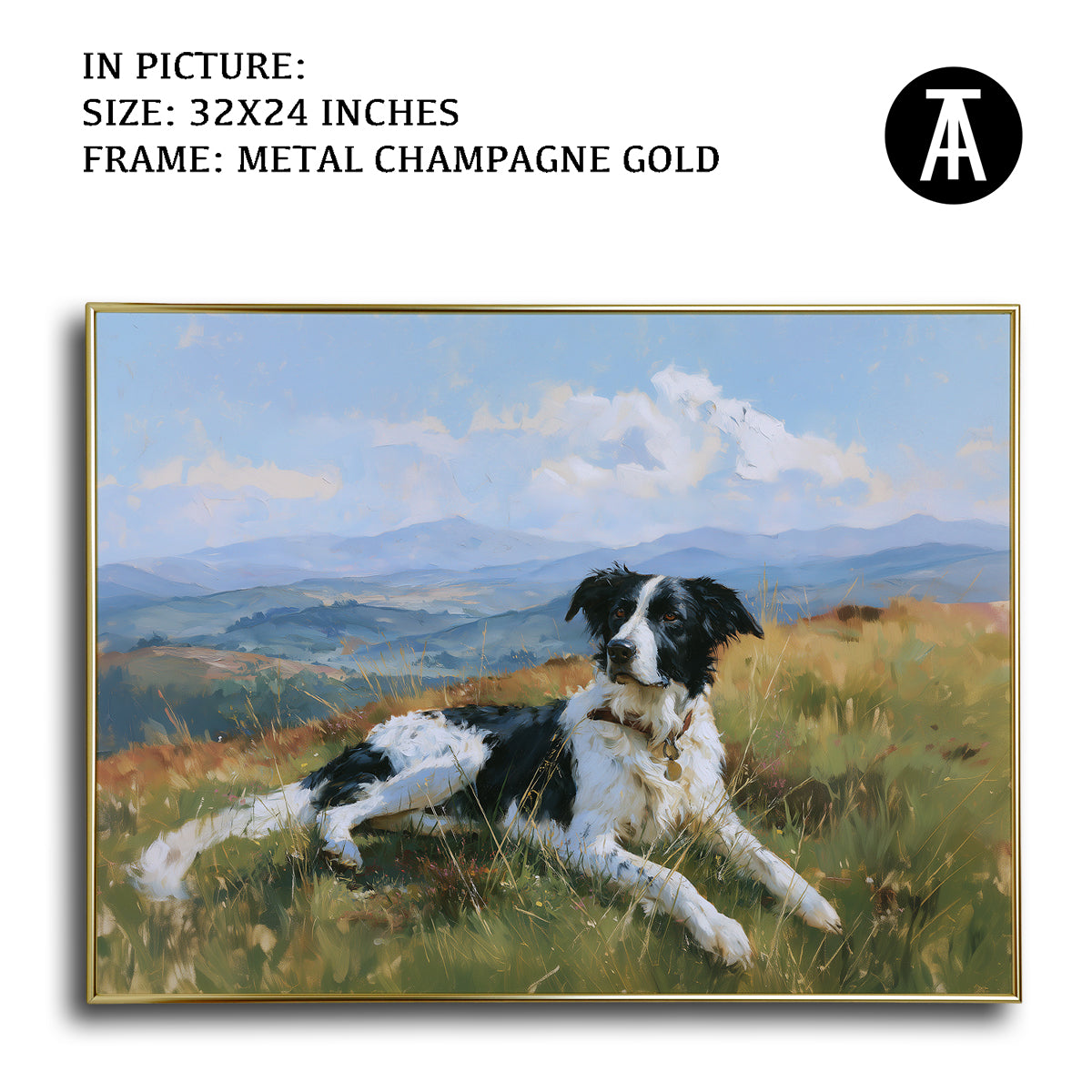 Artwork in Metal Champagne Gold Frame