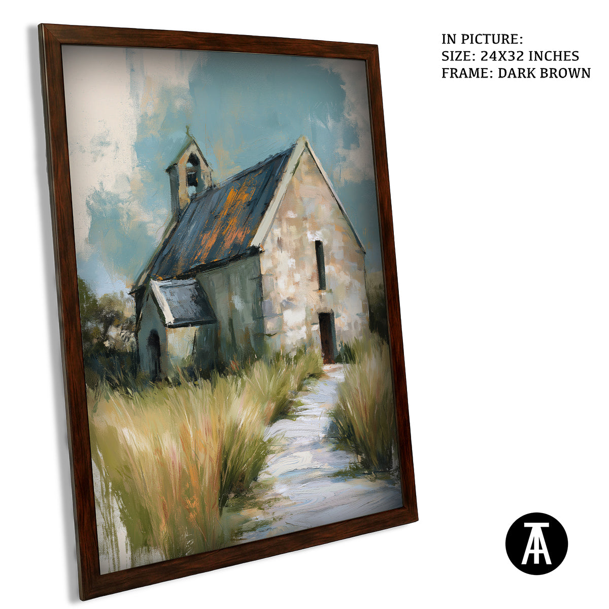 Artwork in Dark Brown Frame