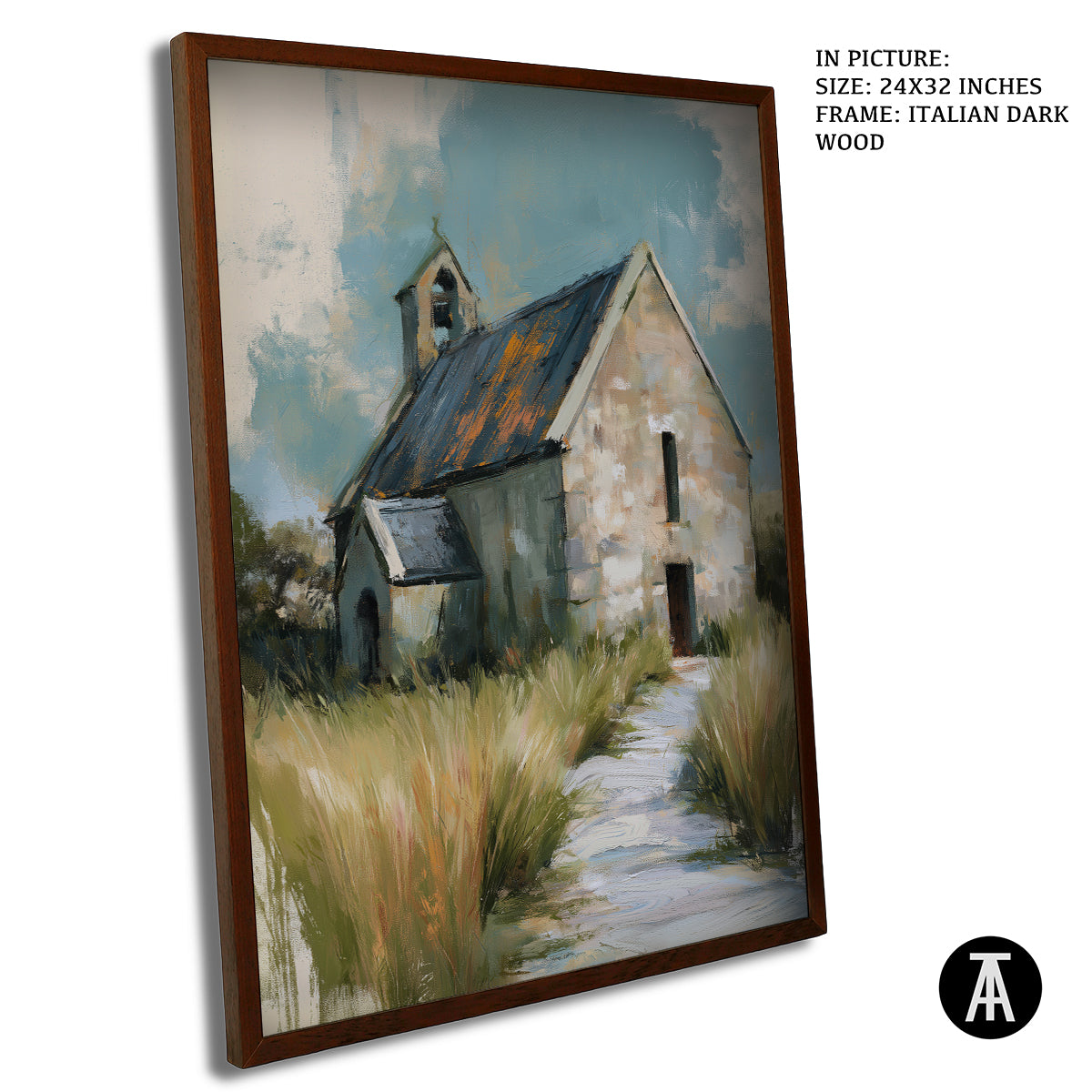 Artwork in Dark Wood Frame