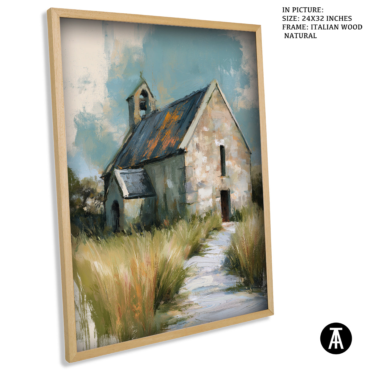 Artwork in Natural Wood Frame
