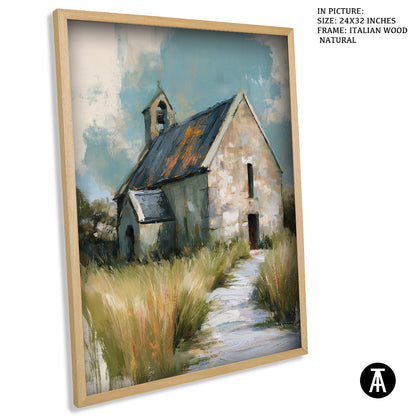 Artwork in Natural Wood Frame