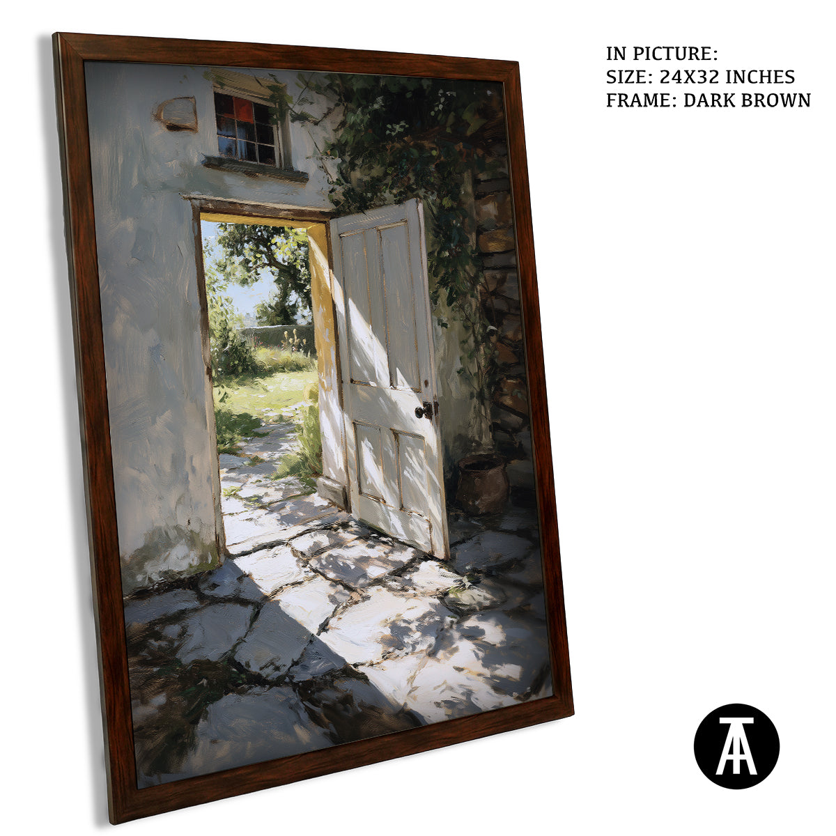 Artwork in Dark Brown Frame
