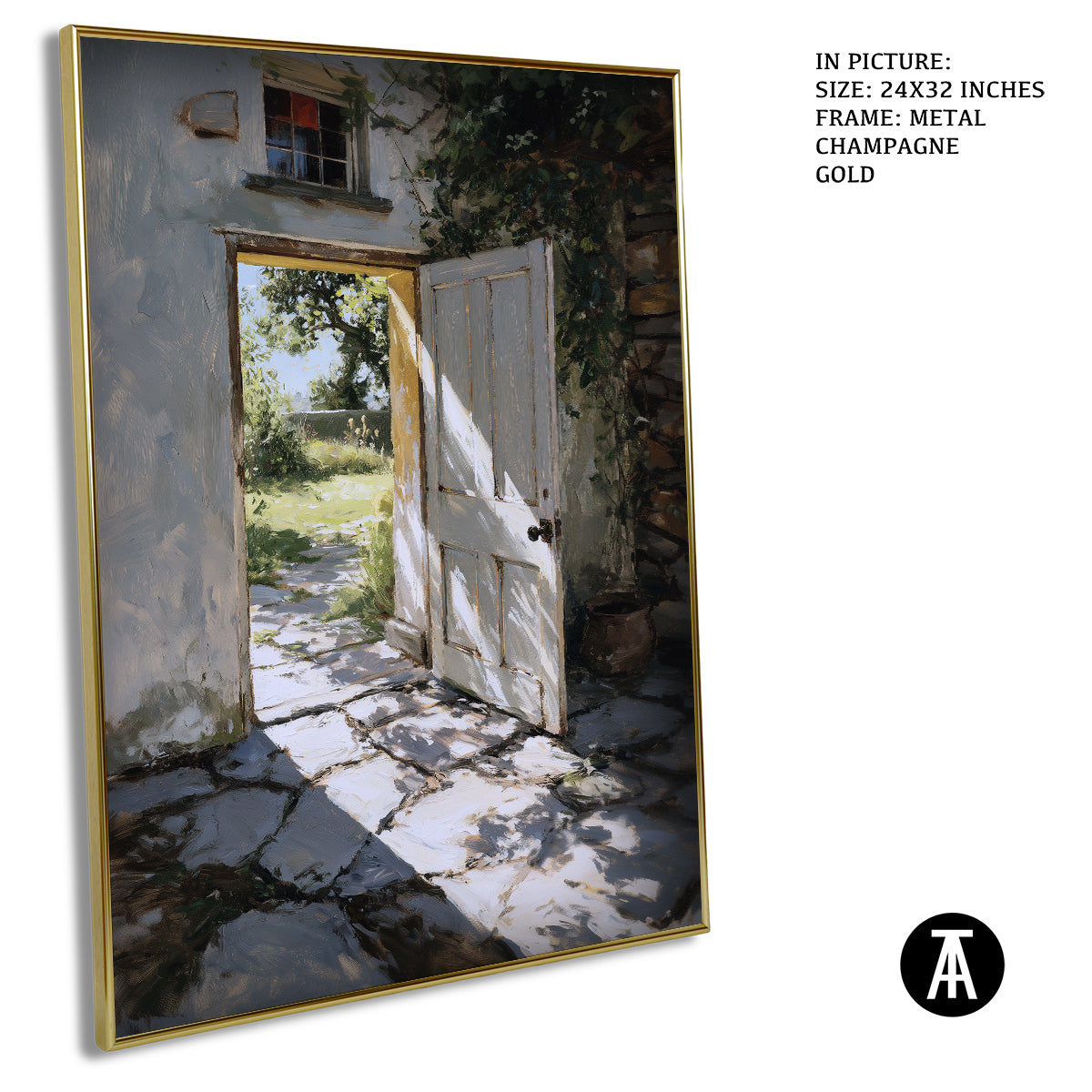 Artwork in Metal Champagne Gold Frame