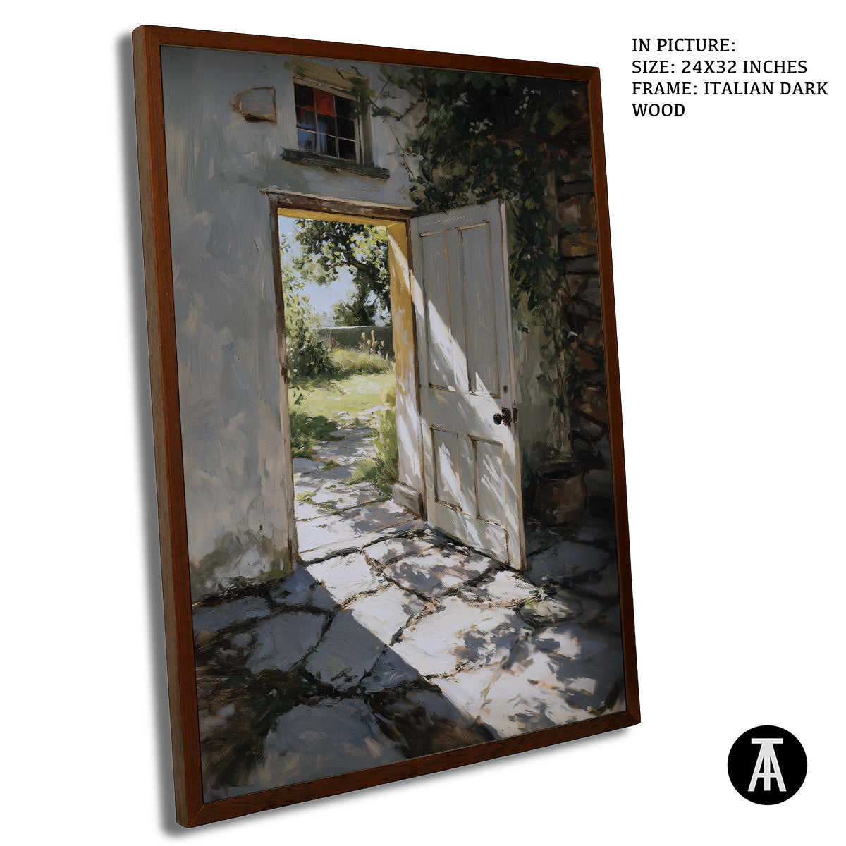 Artwork in Dark Wood Frame