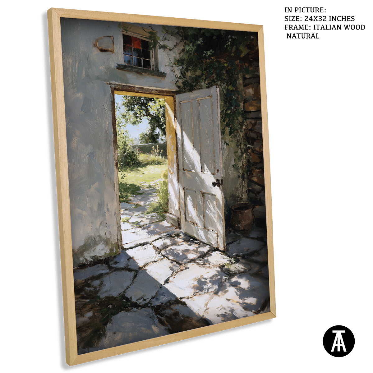 Artwork in Natural Wood Frame