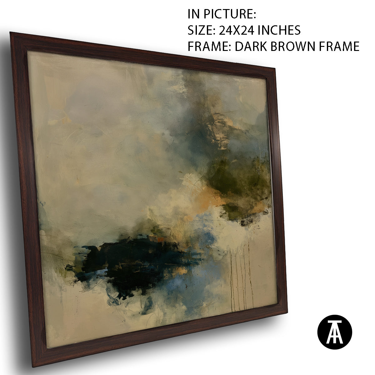 Artwork in Dark Brown Frame