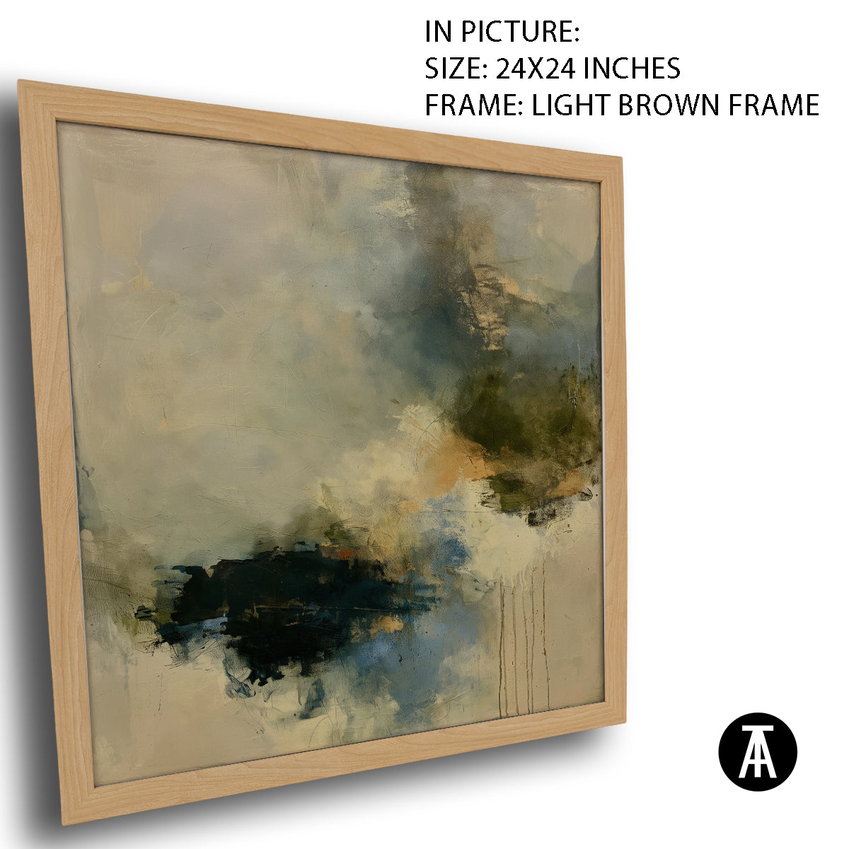 Artwork in Light Brown Frame
