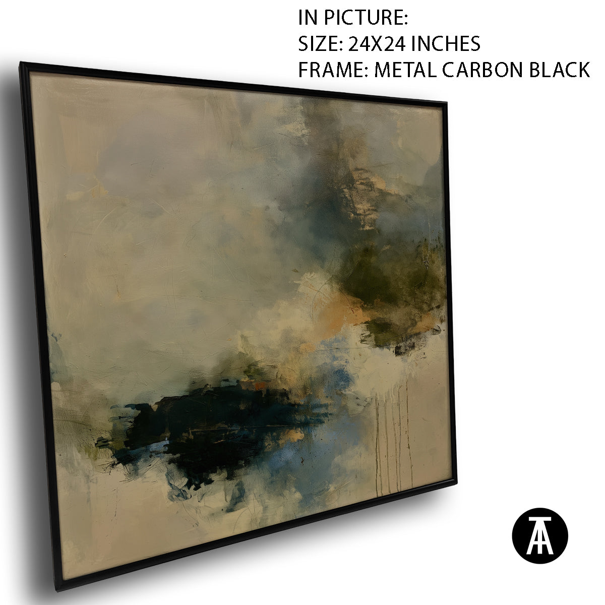 Artwork in Carbon Black Metal Frame