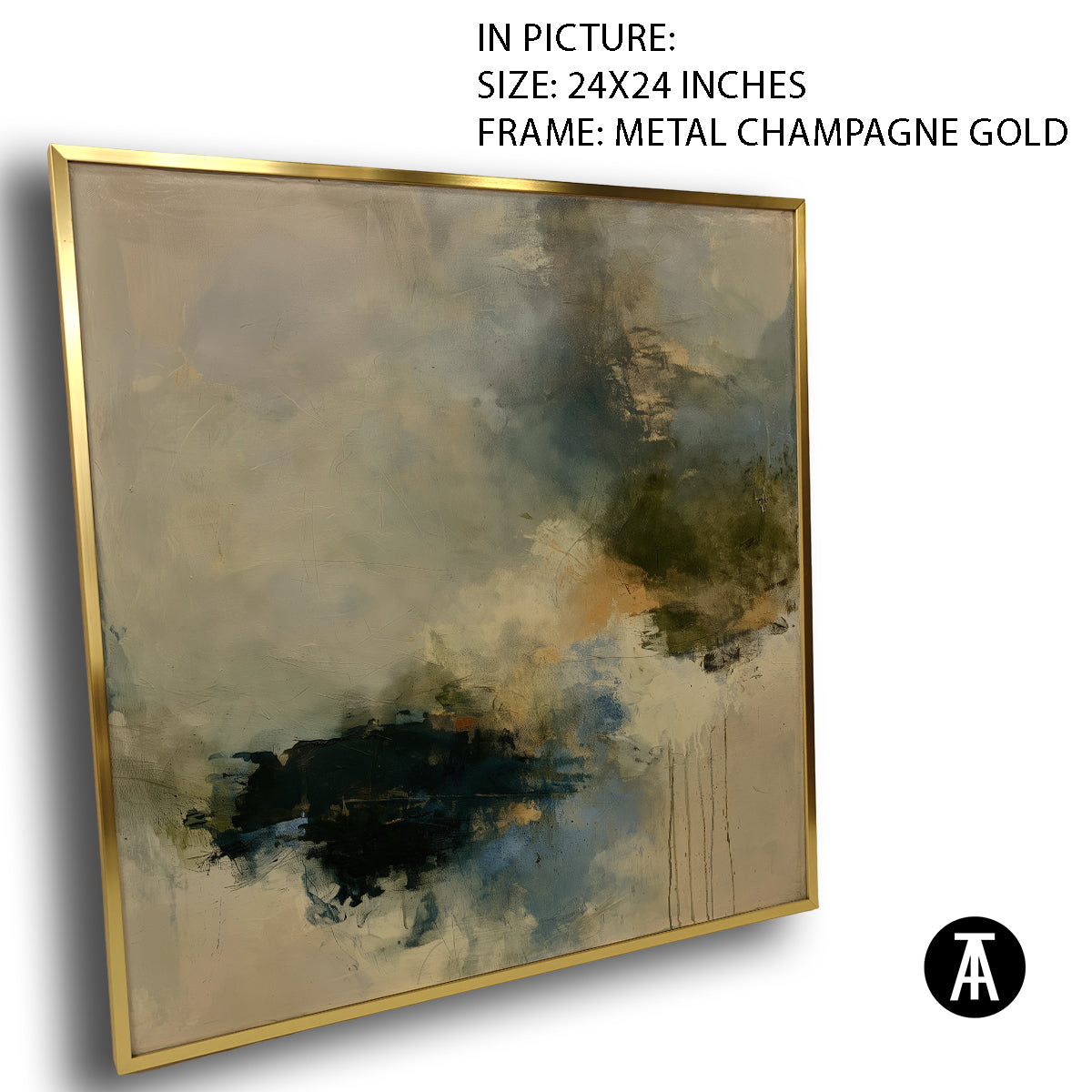 Artwork in Metal Champagne Gold Frame