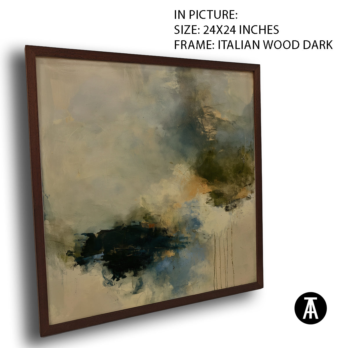 Artwork in Dark Wood Frame