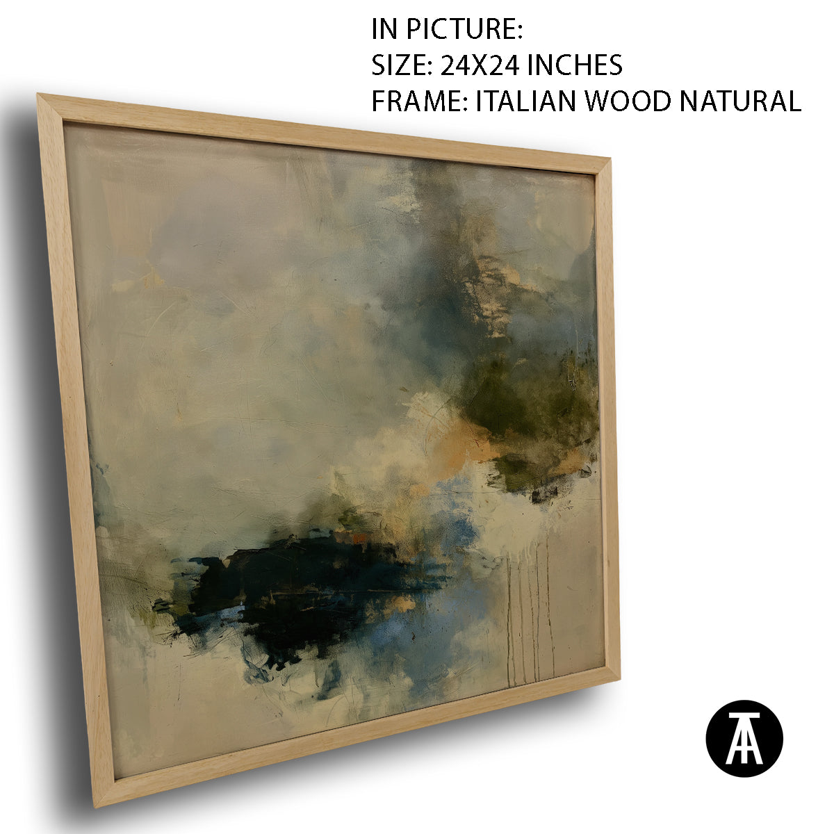 Artwork in Natural Wood Frame