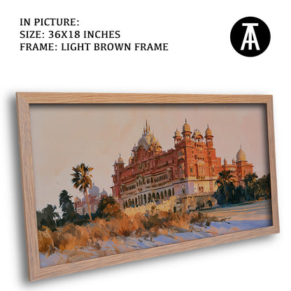 Artwork in Light Brown Frame