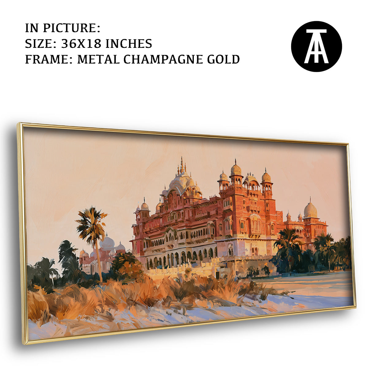 Artwork in Metal Champagne Gold Frame