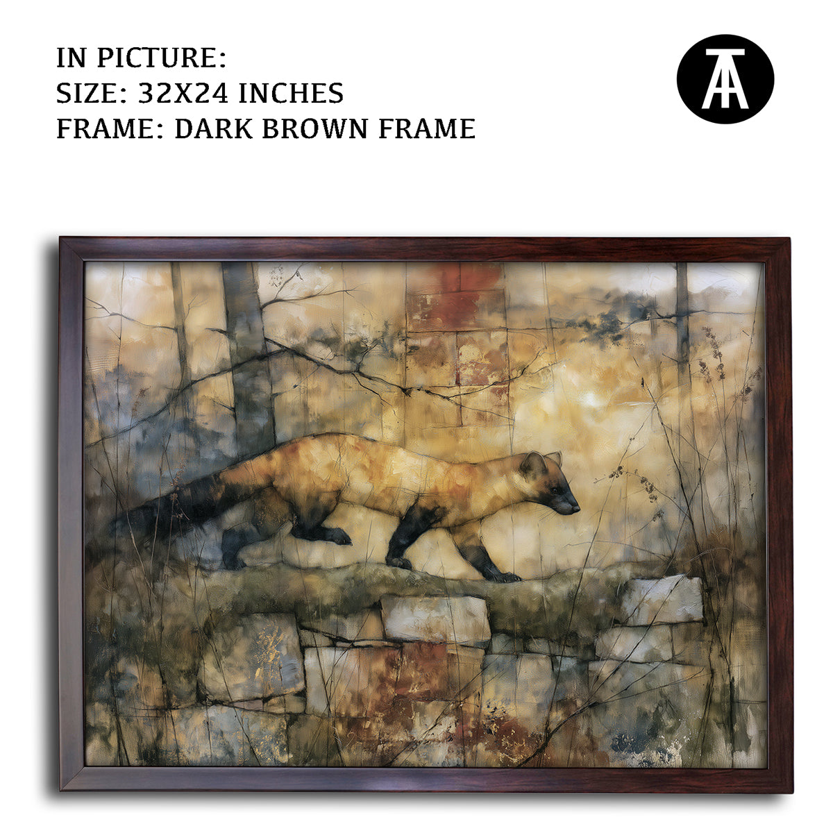 Artwork in Dark Brown Frame