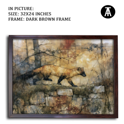 Artwork in Dark Brown Frame