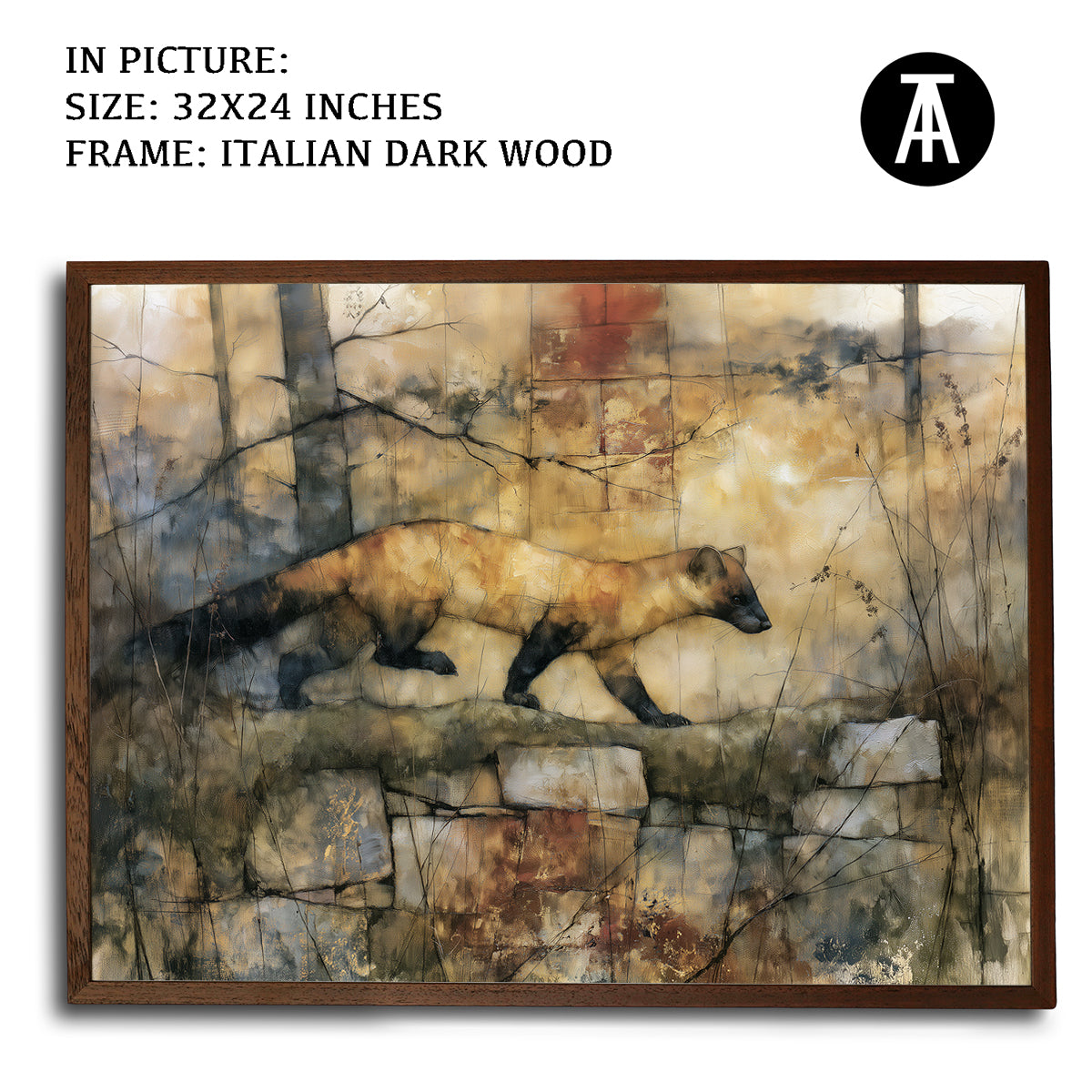 Artwork in Dark Wood Frame