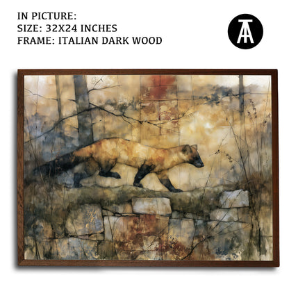 Artwork in Dark Wood Frame