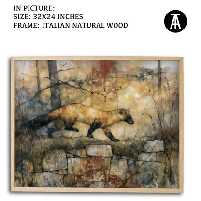 Artwork in Natural Wood Frame