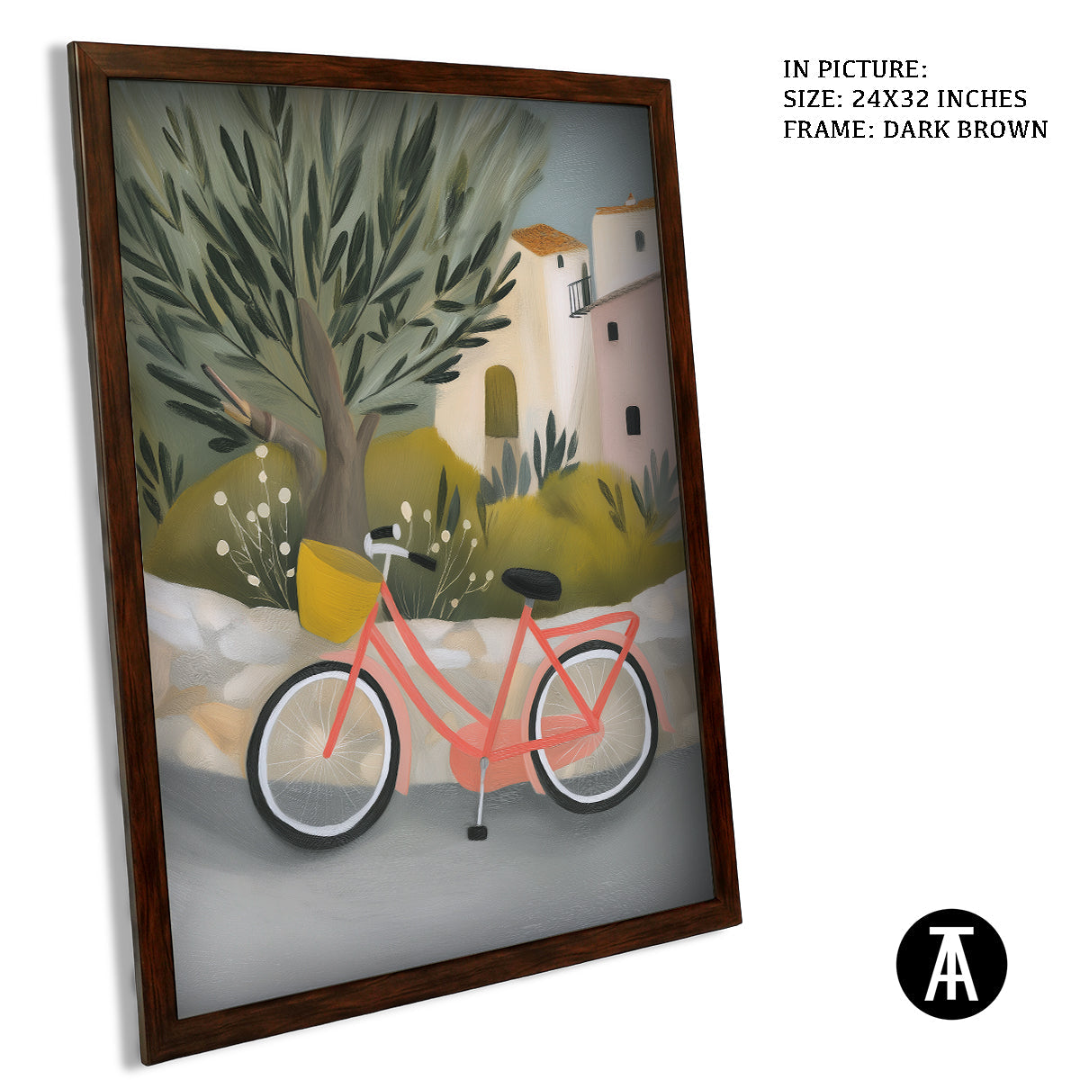 Artwork in Dark Brown Frame