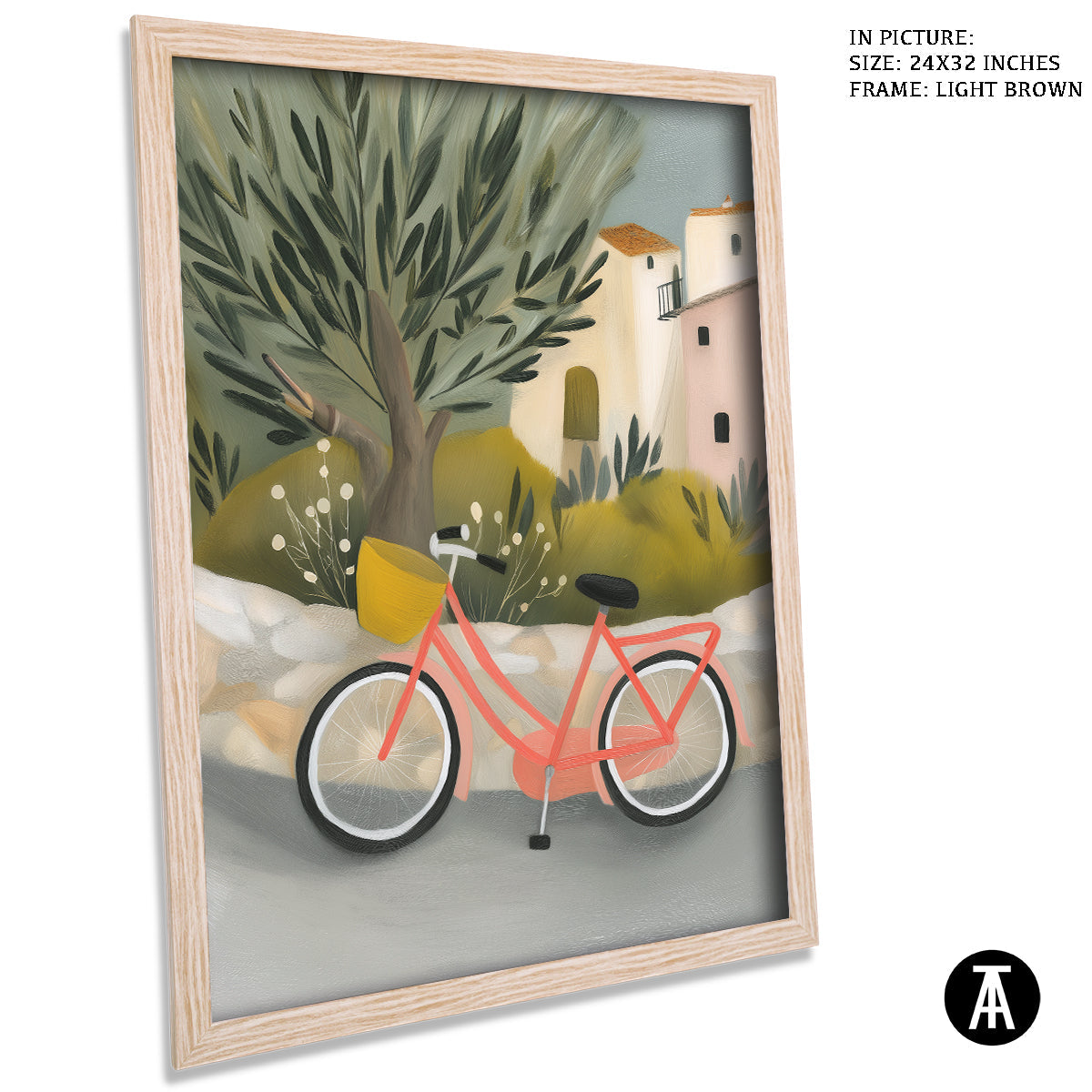 Artwork in Light Brown Frame