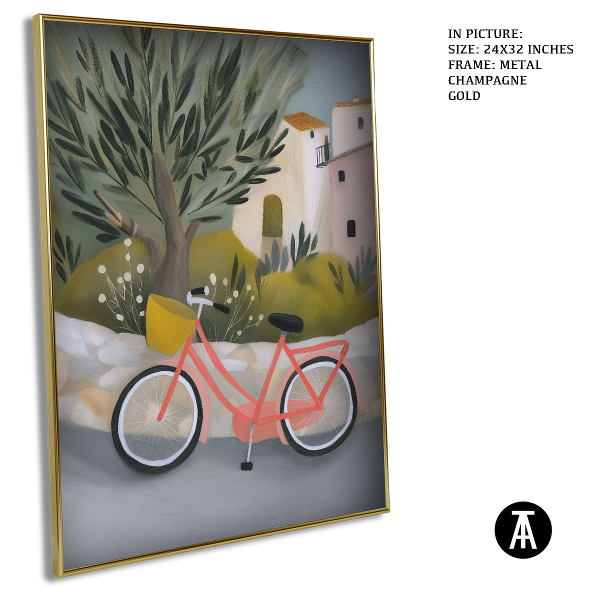 Artwork in Metal Champagne Gold Frame
