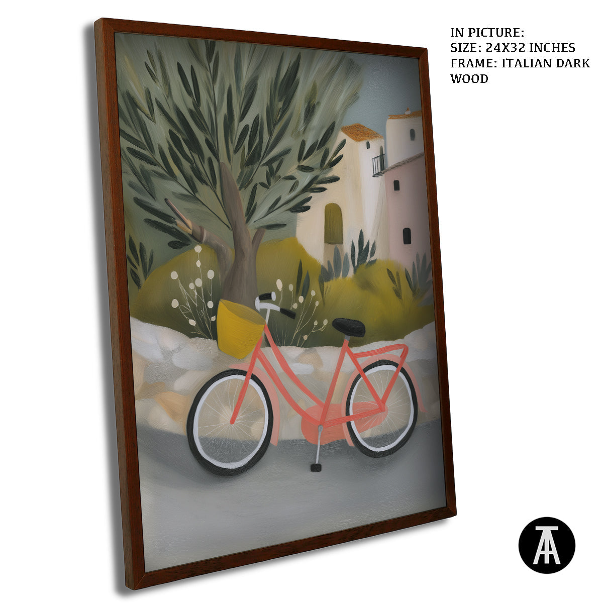 Artwork in Dark Wood Frame