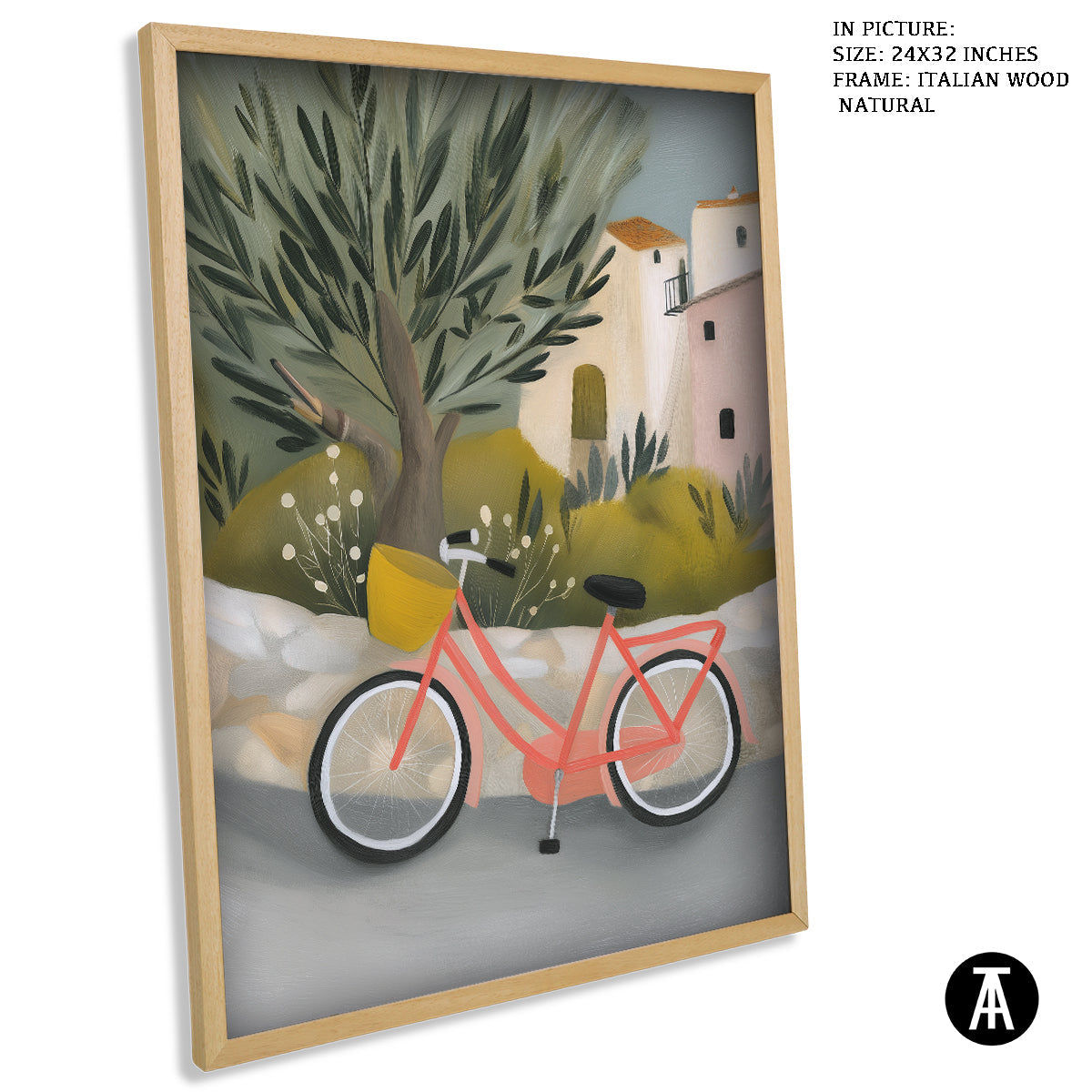 Artwork in Natural Wood Frame