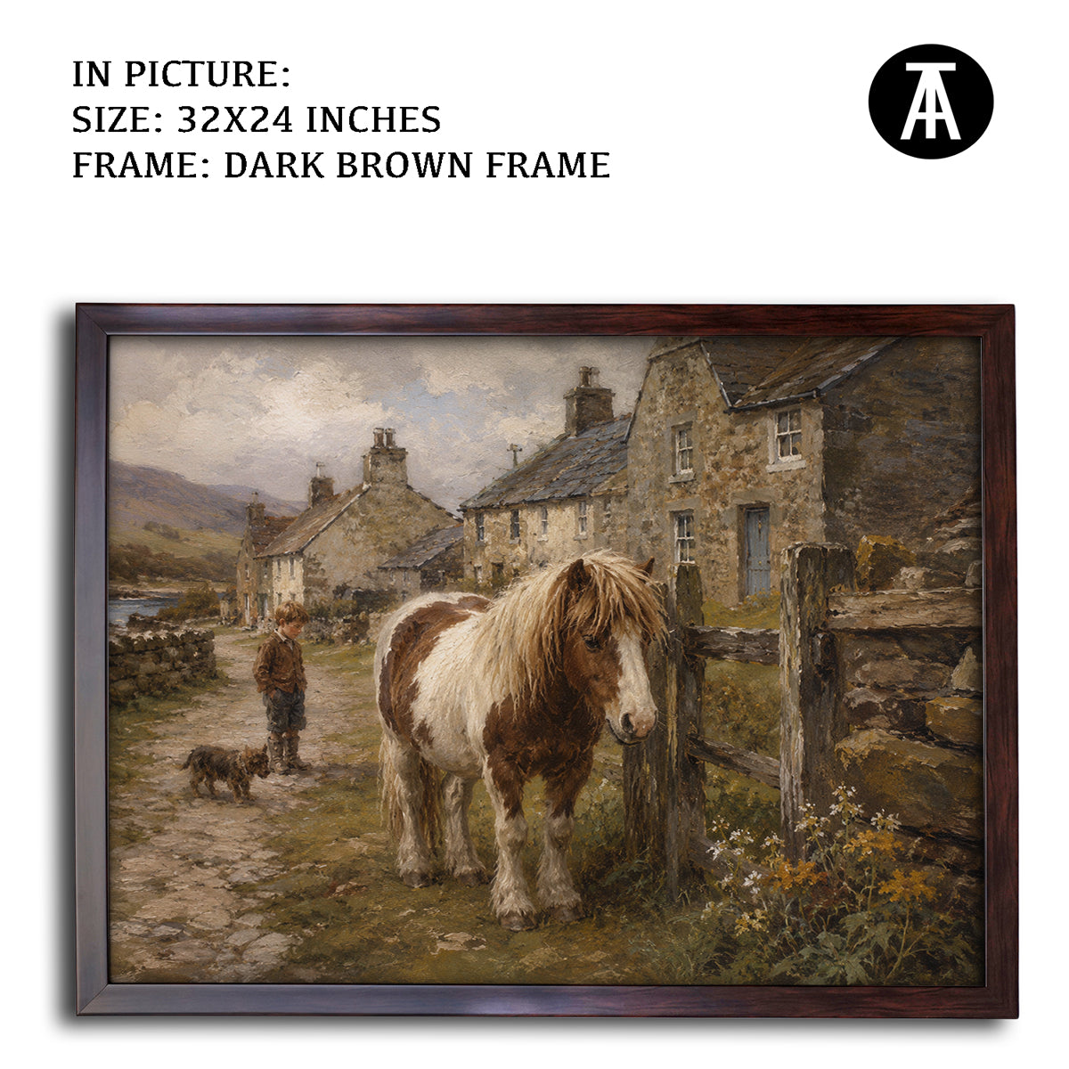 Artwork in Dark Brown Frame