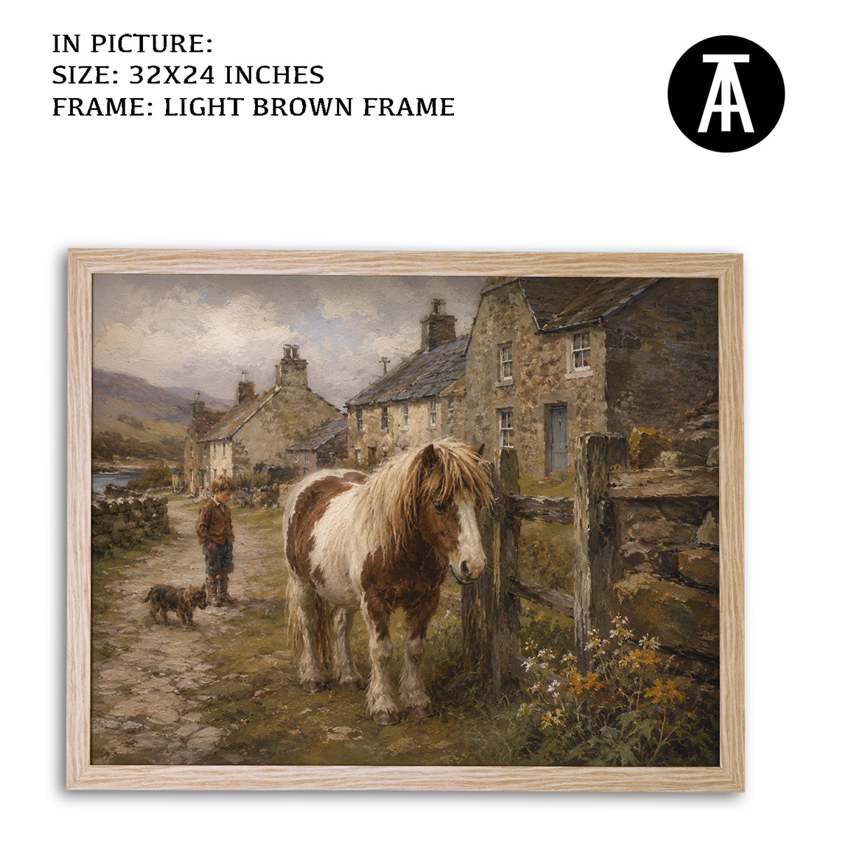Artwork in Light Brown Frame