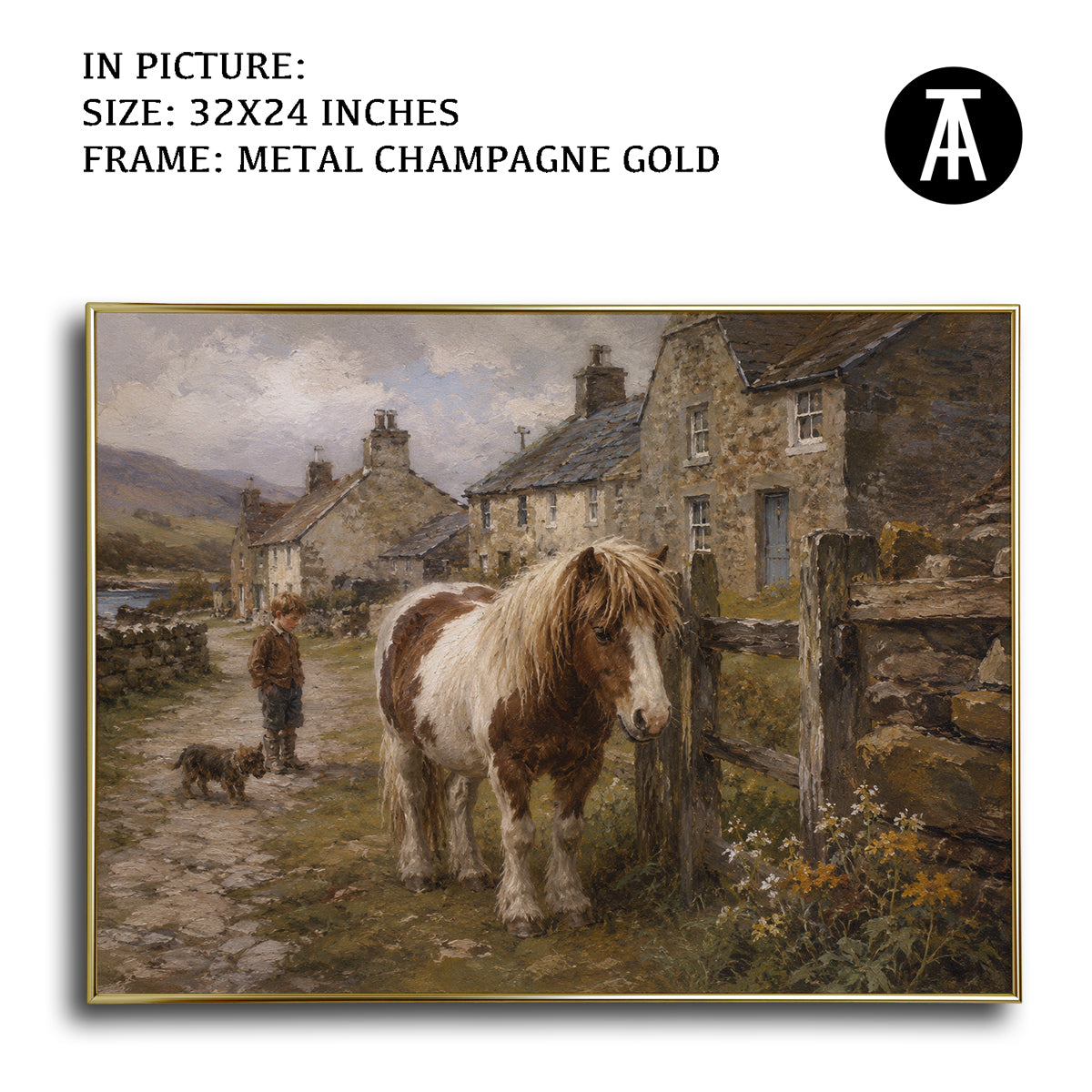 Artwork in Metal Champagne Gold Frame