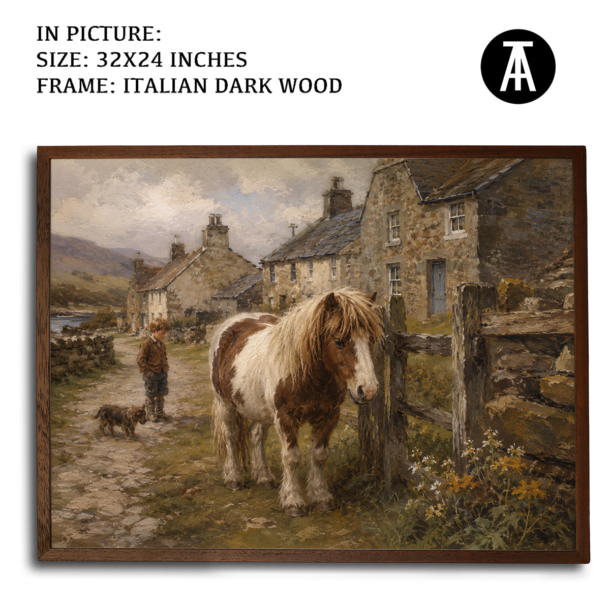 Artwork in Dark Wood Frame