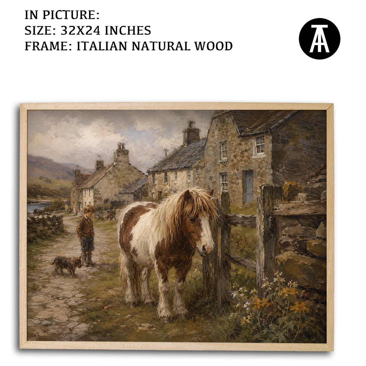 Artwork in Natural Wood Frame