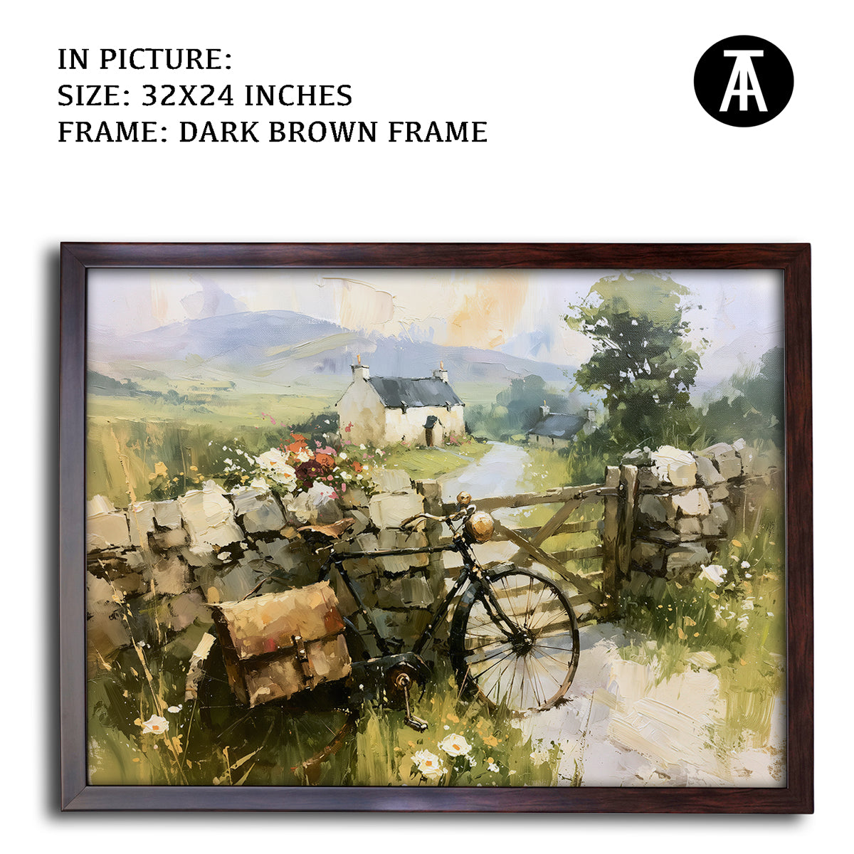 Artwork in Dark Brown Frame