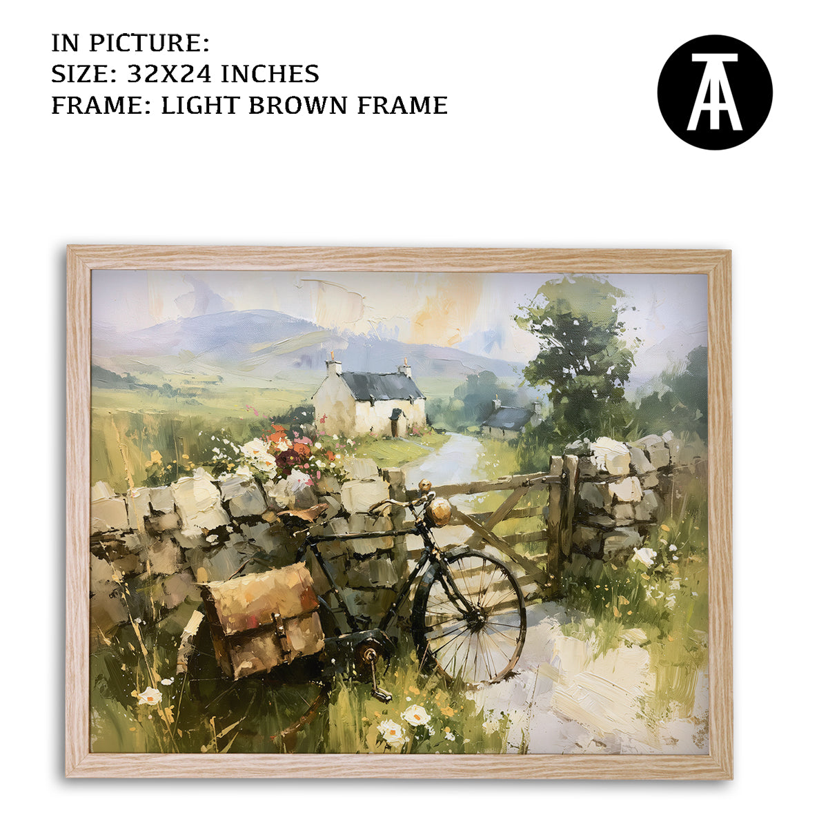 Artwork in Light Brown Frame