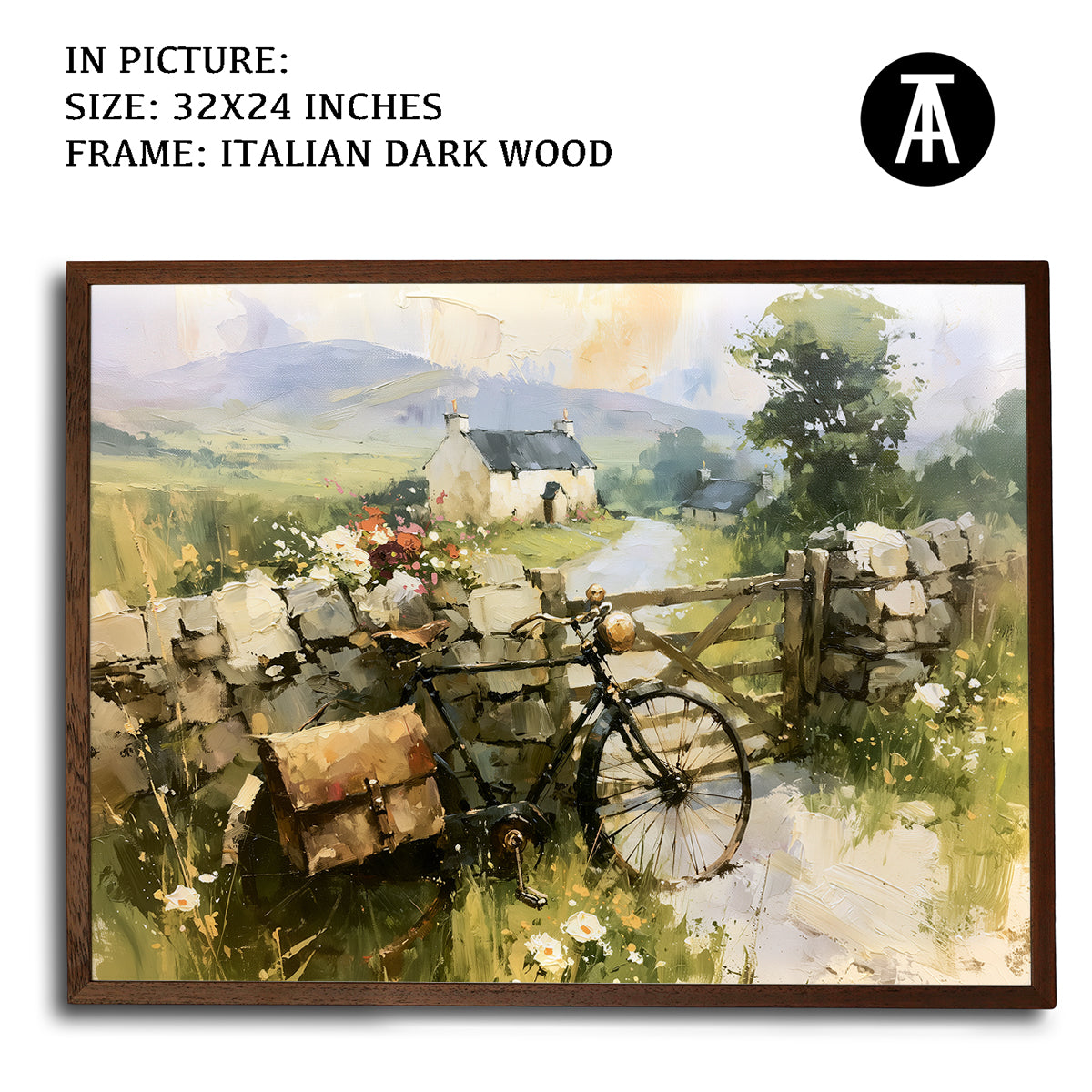 Artwork in Dark Wood Frame