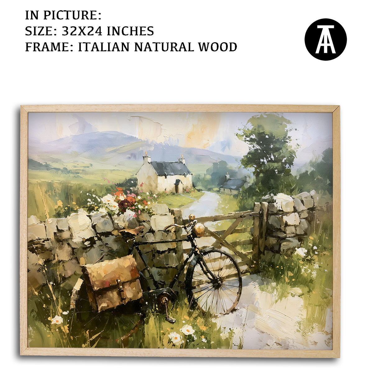 Artwork in Natural Wood Frame