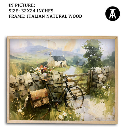 Artwork in Natural Wood Frame
